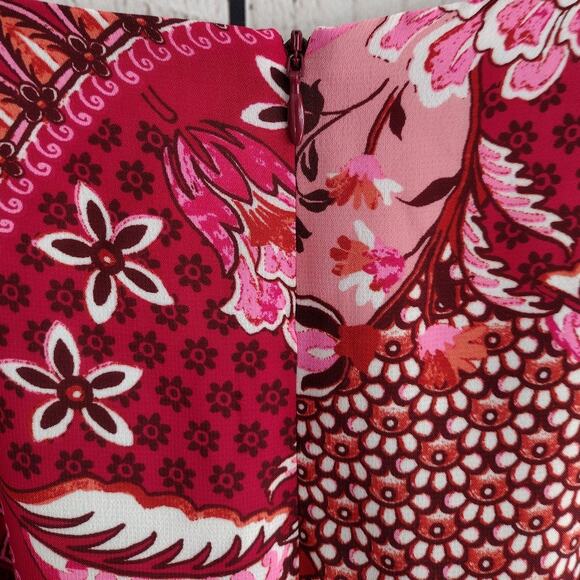 Jessica Howard NEW Wine-Colored Paisley Keyhole Fit & Flare Dress Women 20W Plus - Picture 9 of 14